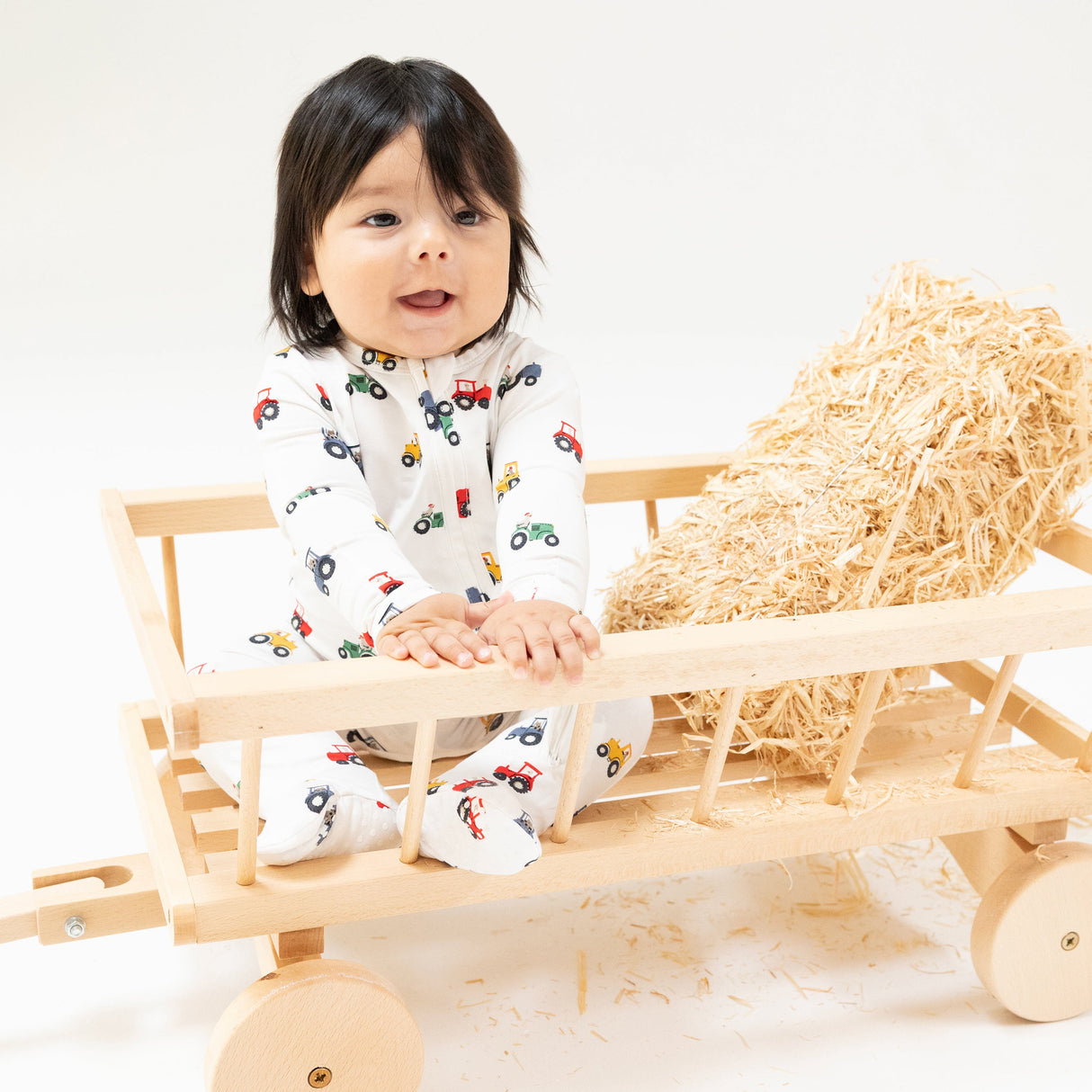 2 Way Zipper Footie - Mini Tractors - HoneyBug