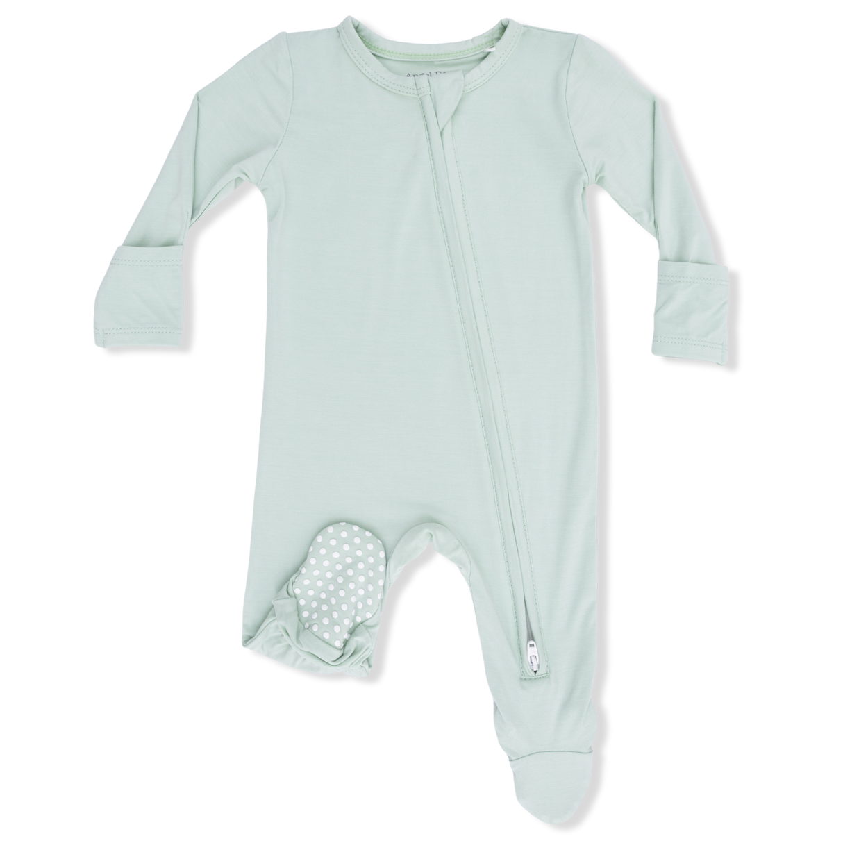 Solid Cameo Green - 2 Way Zipper Footie