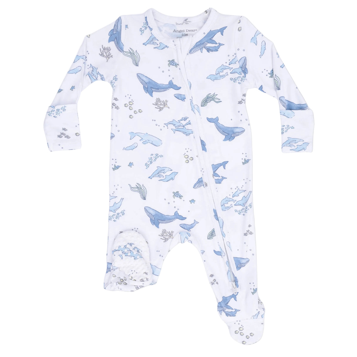 Watercolor Blue Whales - 2 Way Zipper Footie