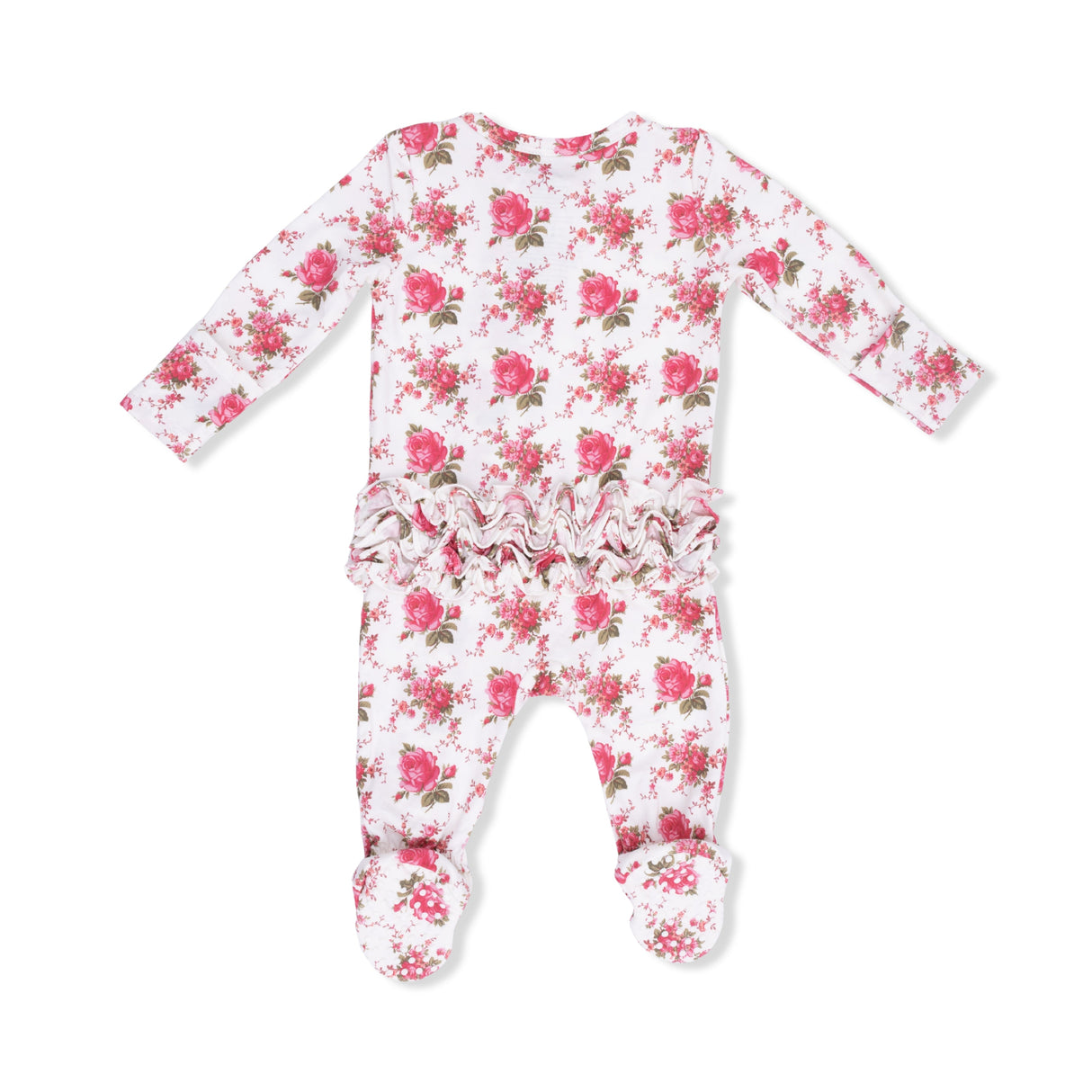 Elegant Roses - 2 Way Ruffle Back Zipper Footie