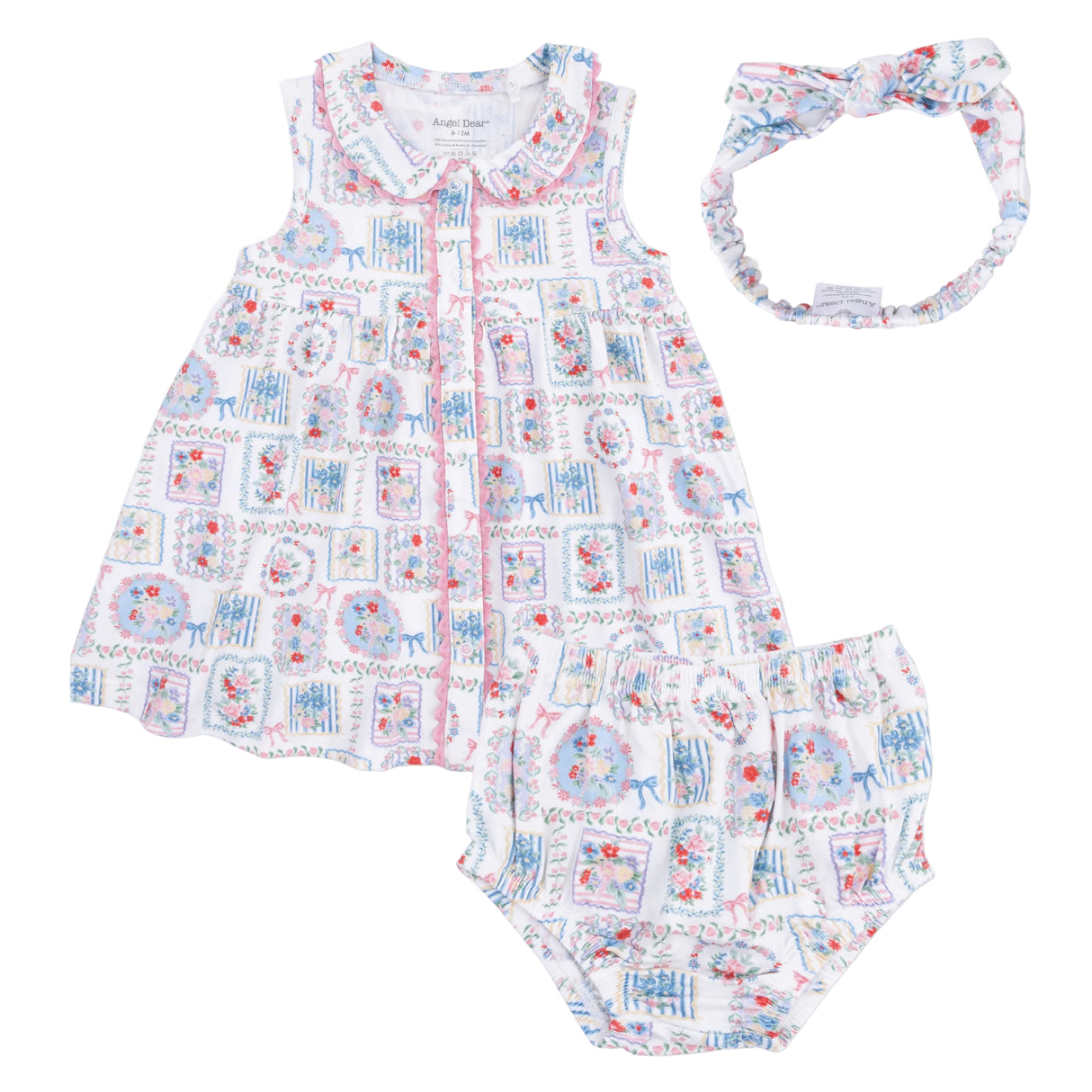 Julep's Floral Patchwork - Jill Dress with Bloomer & Knot Headband Set