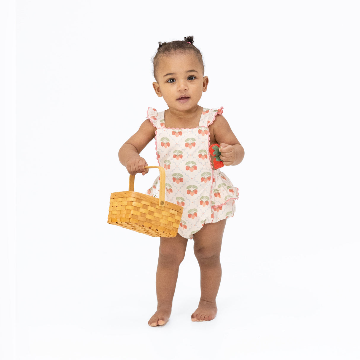 Sweet Strawberries - Ric Rac Ruffle Sunsuit