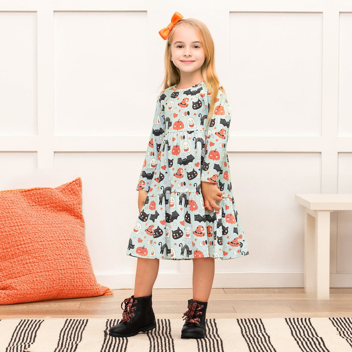 Halloween Pumpkin Pals - Bamboo Dress - HoneyBug