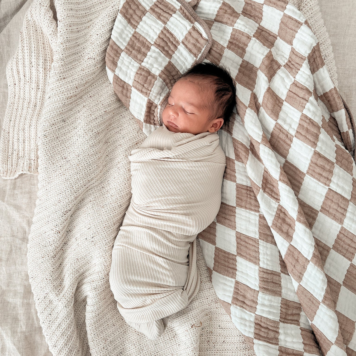 Oat Ribbed Stretch Swaddle