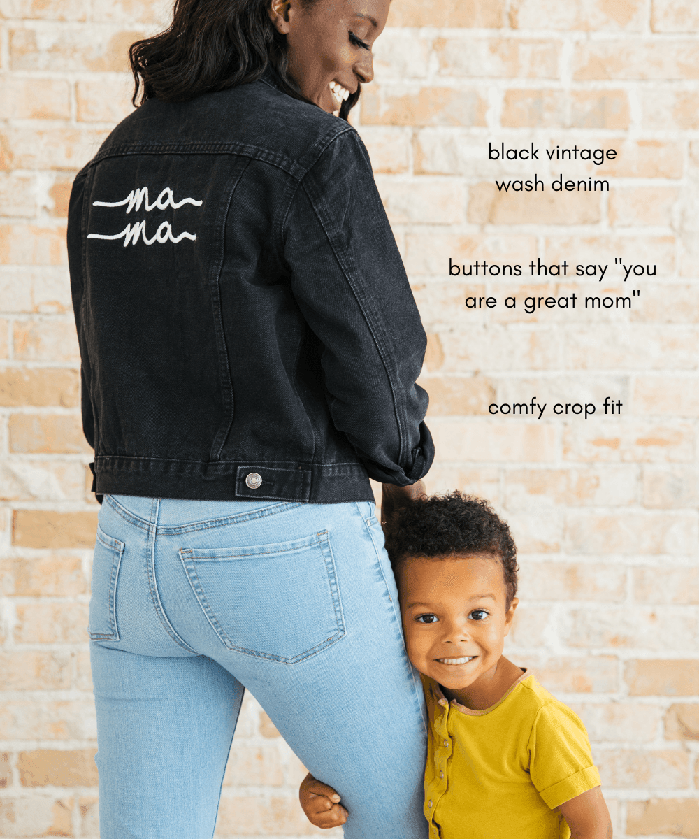 Black Denim Mama Jacket - HoneyBug