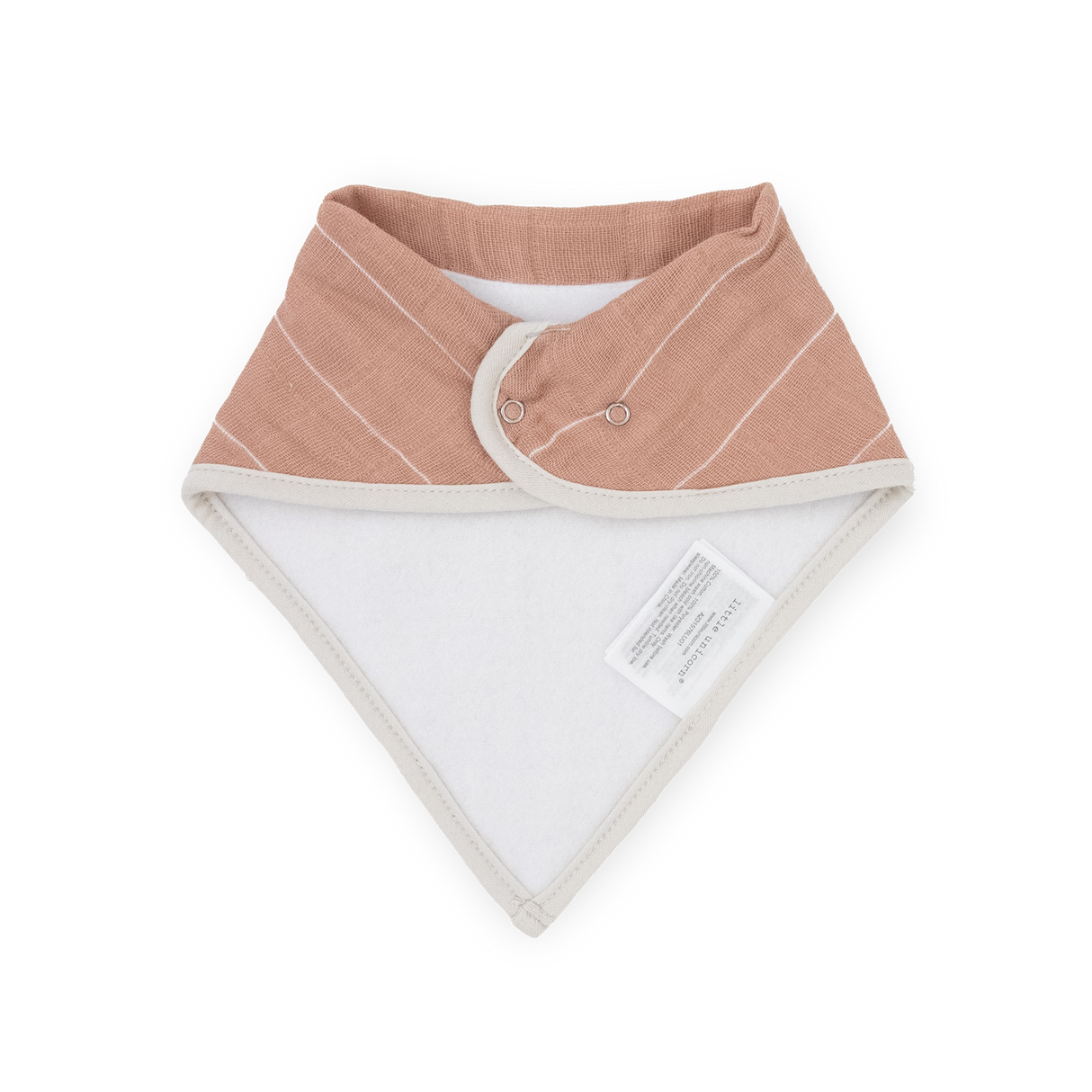 Cotton Muslin + Fleece Bandana Bib 4 Pack - Mauve Stripe - HoneyBug