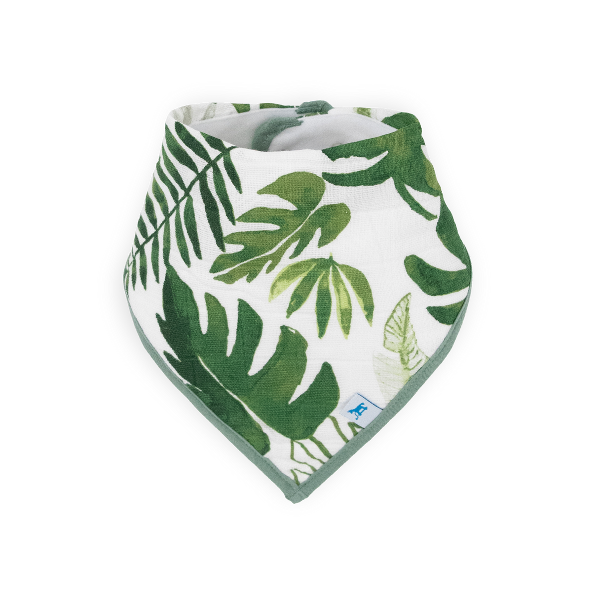 Cotton Muslin + Fleece Bandana Bib 4 Pack - Tropical Leaf - HoneyBug