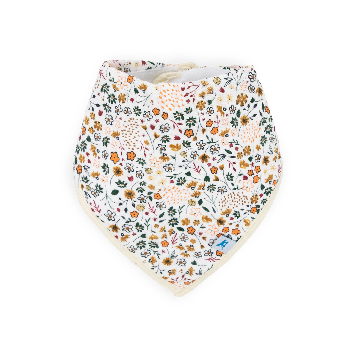 Cotton Muslin + Fleece Bandana Bib 4 Pack - Pressed Petals - HoneyBug