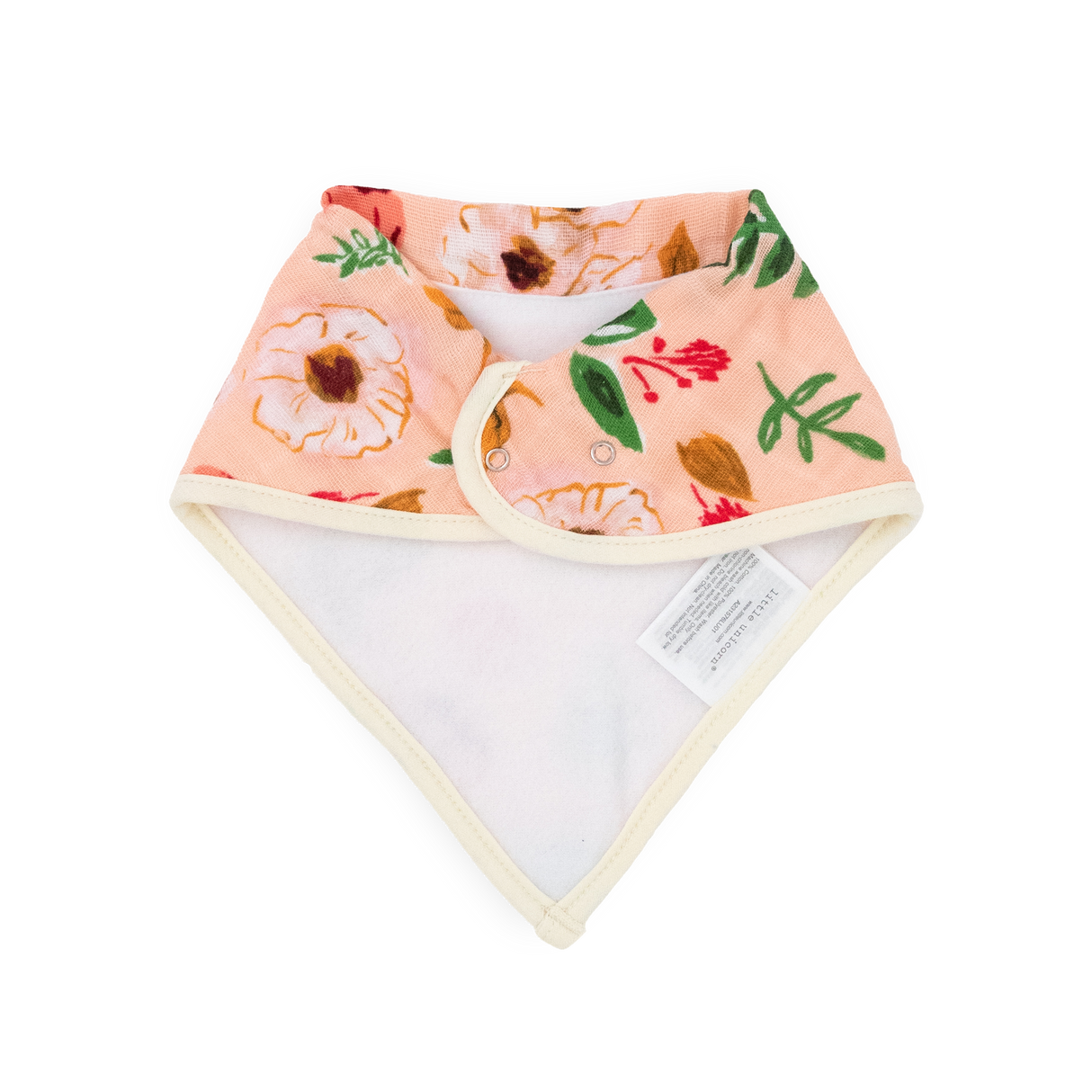 Cotton Muslin + Fleece Bandana Bib 4 Pack - Vintage Floral - HoneyBug