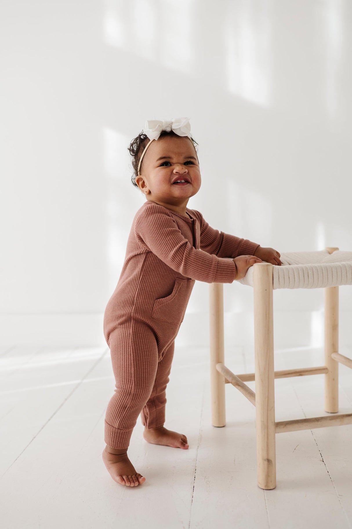 Waffle Romper - HoneyBug
