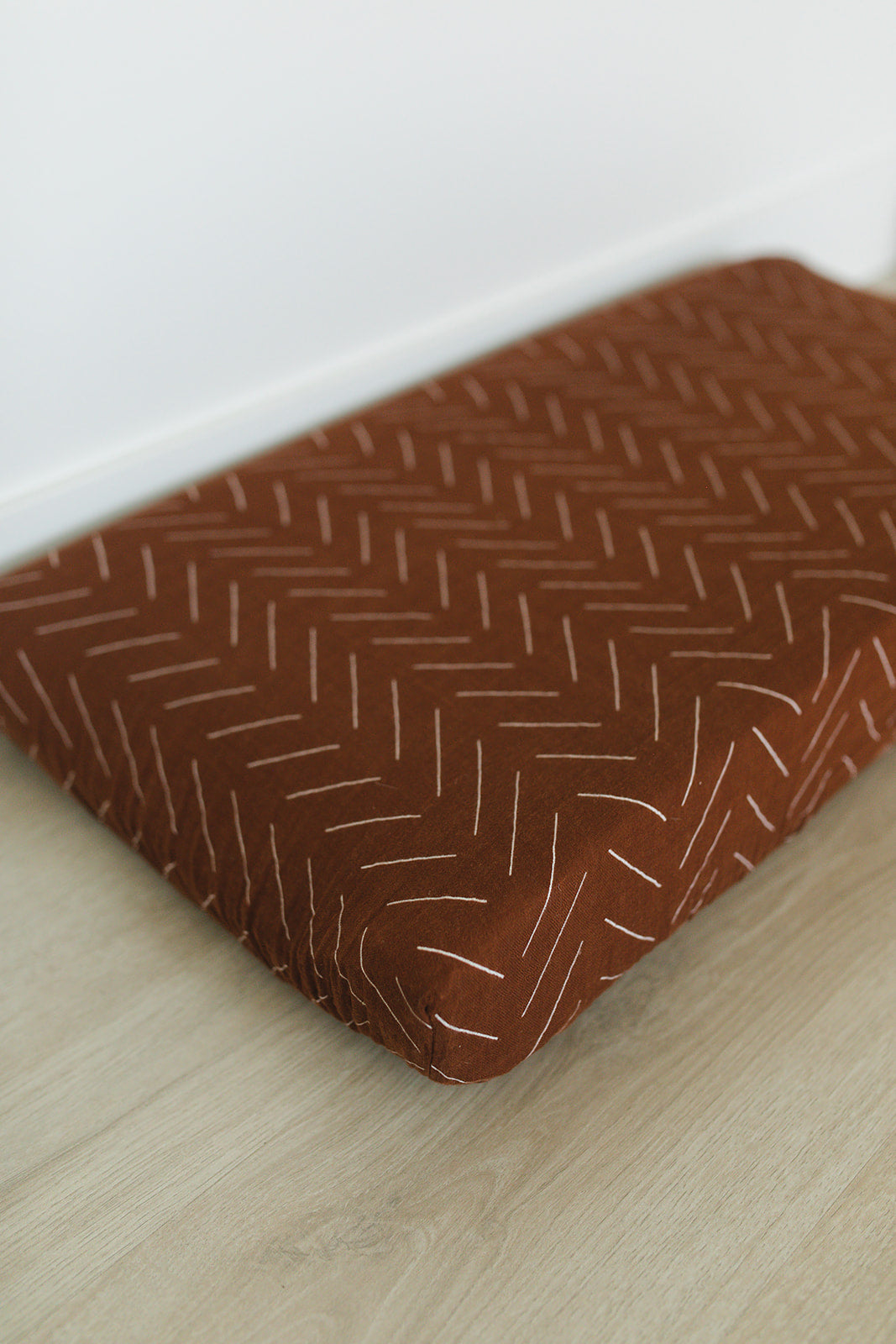 Rust Mudcloth Muslin Changing Pad Cover - HoneyBug
