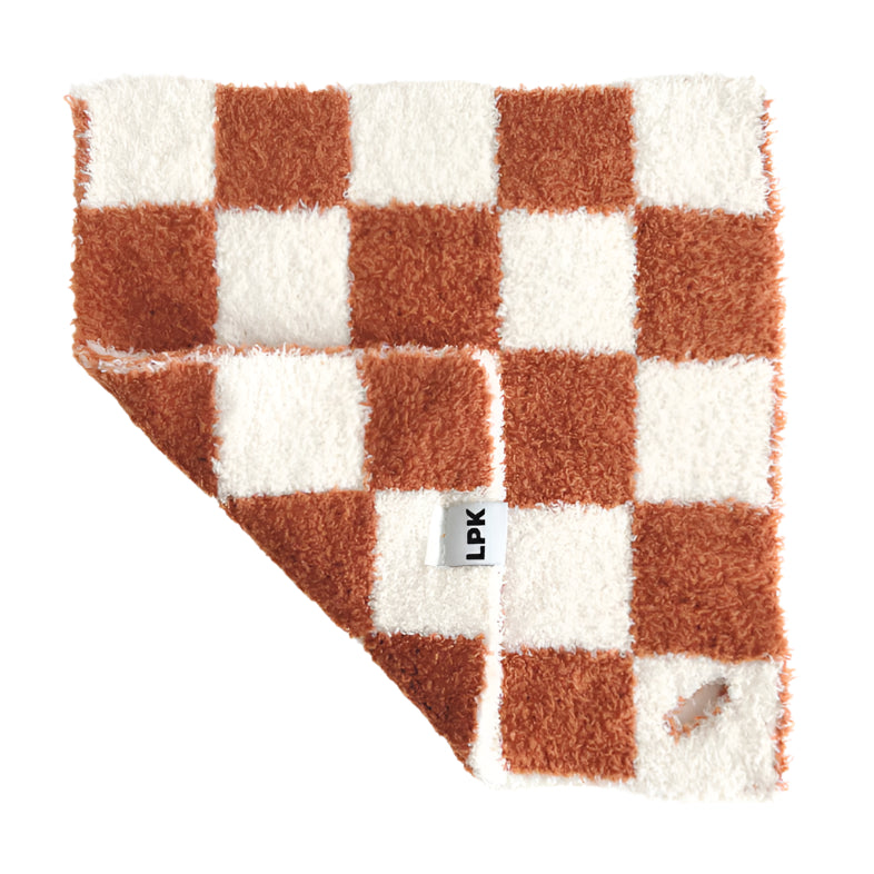 Checkered Plush Lovey | Copper - HoneyBug