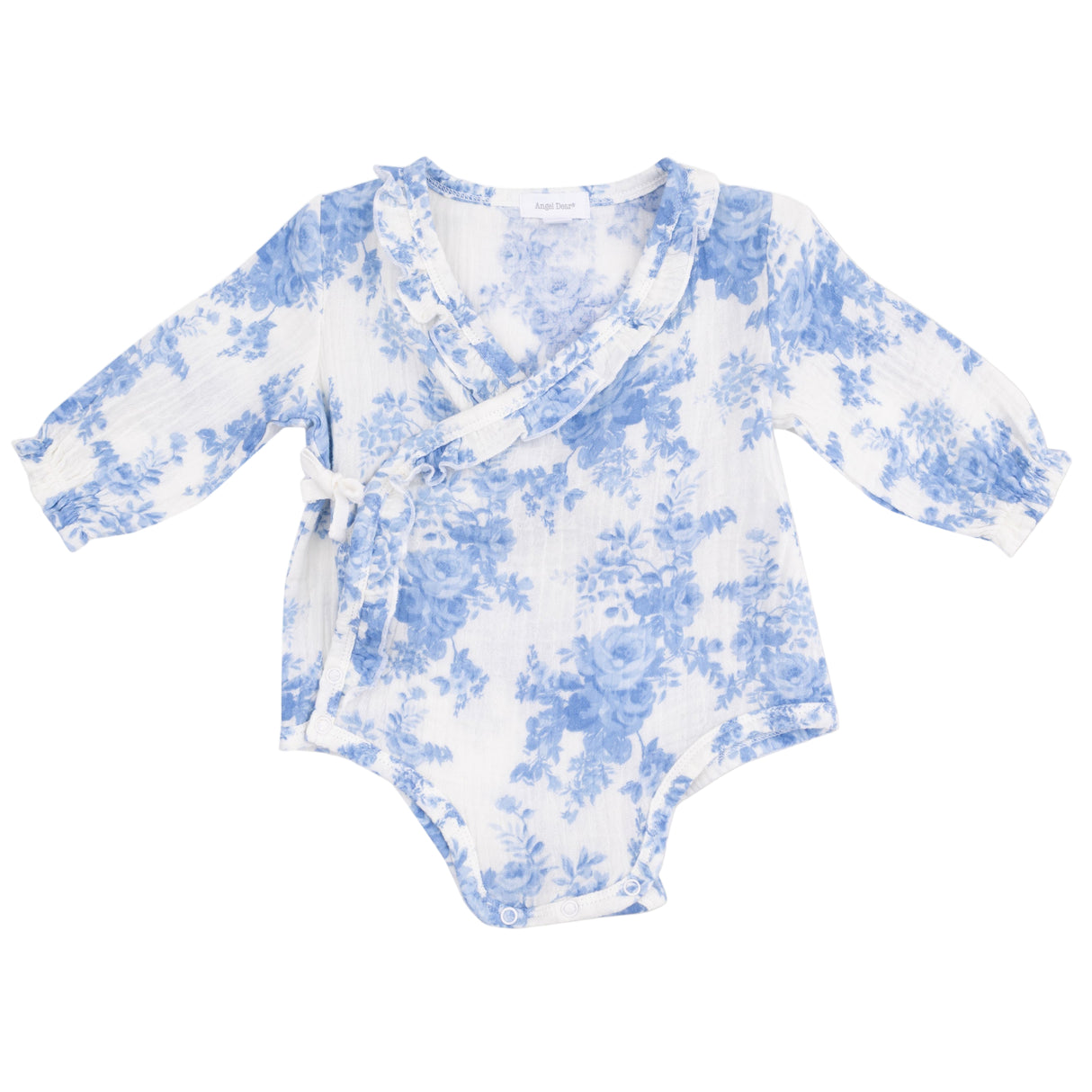 Long Sleeve Kimono Bodysuit with Ruffle + Elastic Cuff - HoneyBug