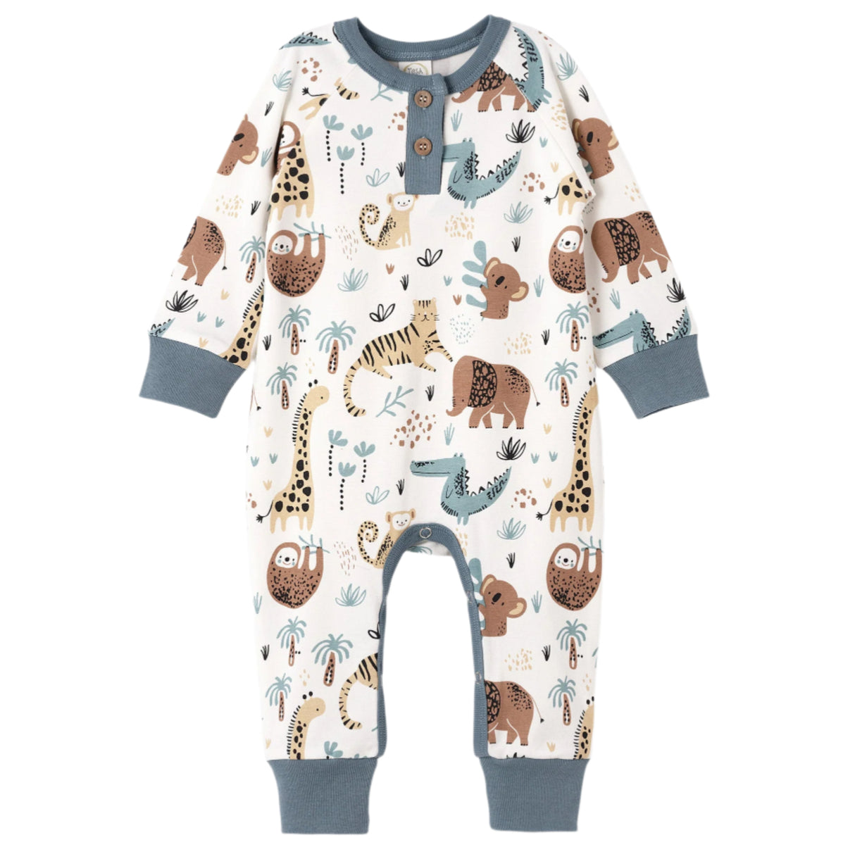 Jungle Jamboree Bamboo Henley Romper - HoneyBug