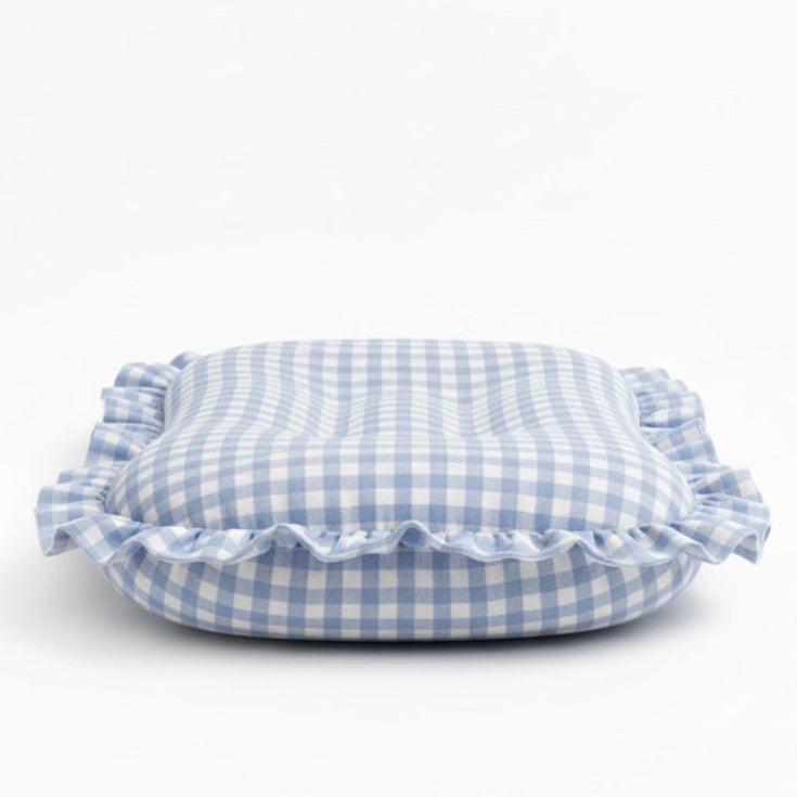 Blue Gingham Ruffle Baby Lounger Cover