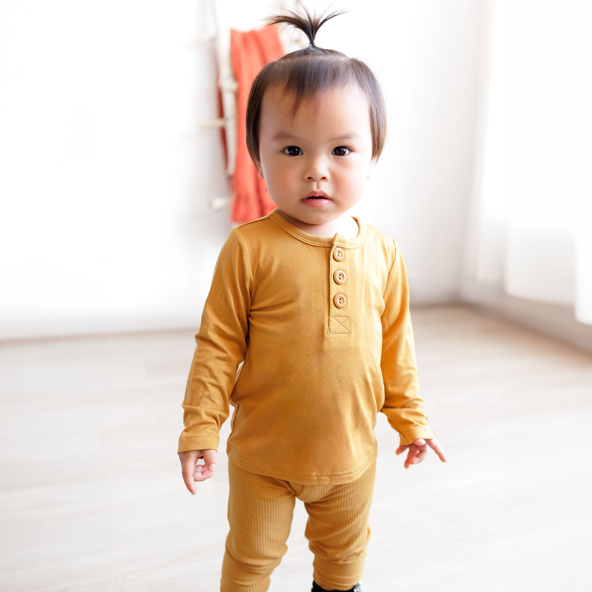 HENLEY LONG SLEEVE- Honey Mustard - HoneyBug
