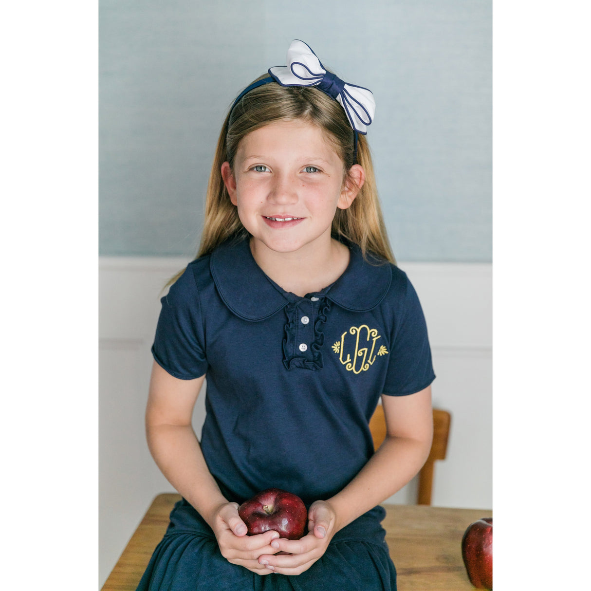 Sydney Girls' Pima Cotton Dress - Navy - HoneyBug