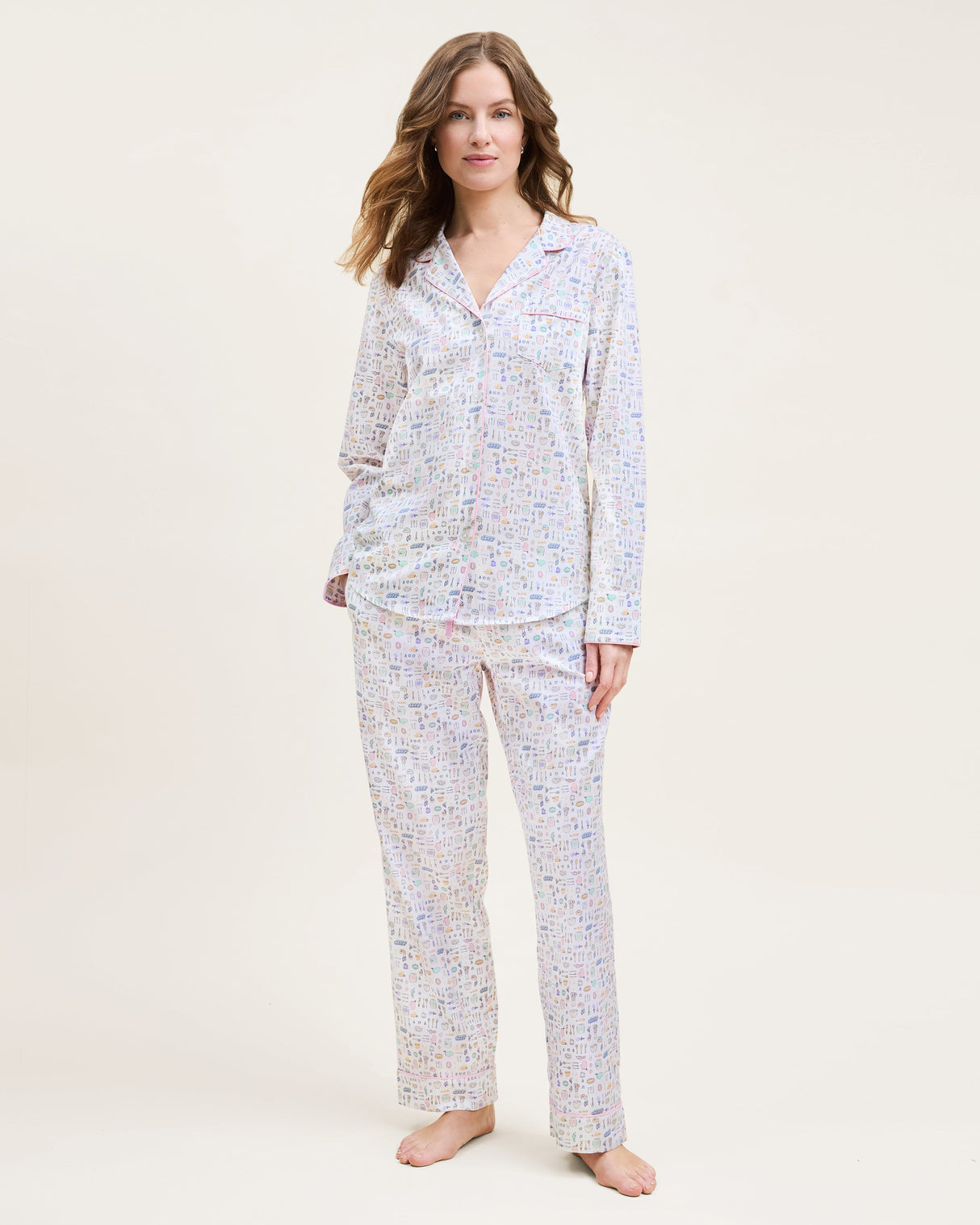 Women's Twill Pajama Set in Baking Spirits Bright - HoneyBug