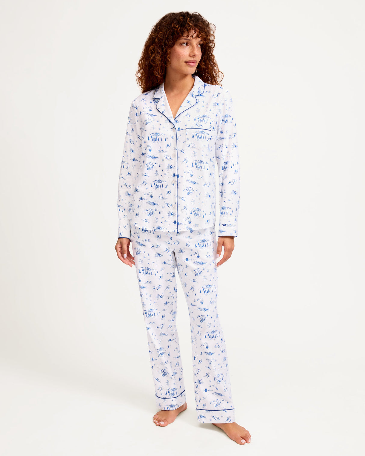 Women's Twill Pajama Set in Chalet Toile - HoneyBug