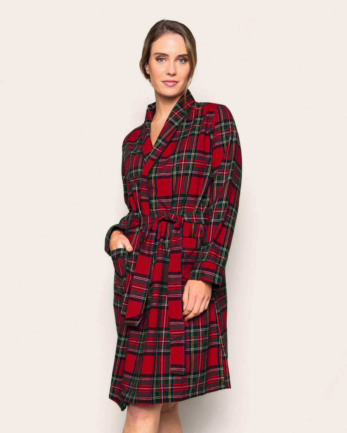 Women's Brushed Twill Robe in Imperial Tartan - HoneyBug