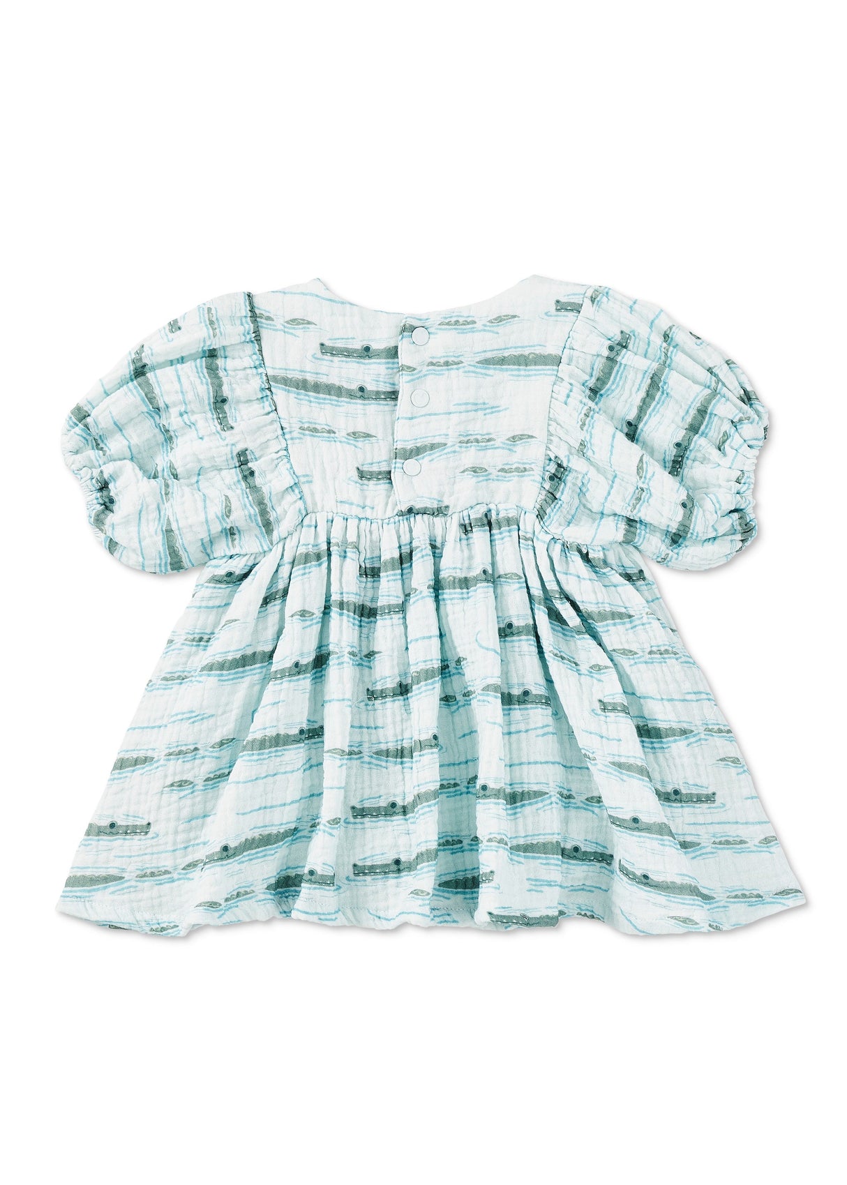 Dress with Puff Sleeves - Alligator Isle - HoneyBug