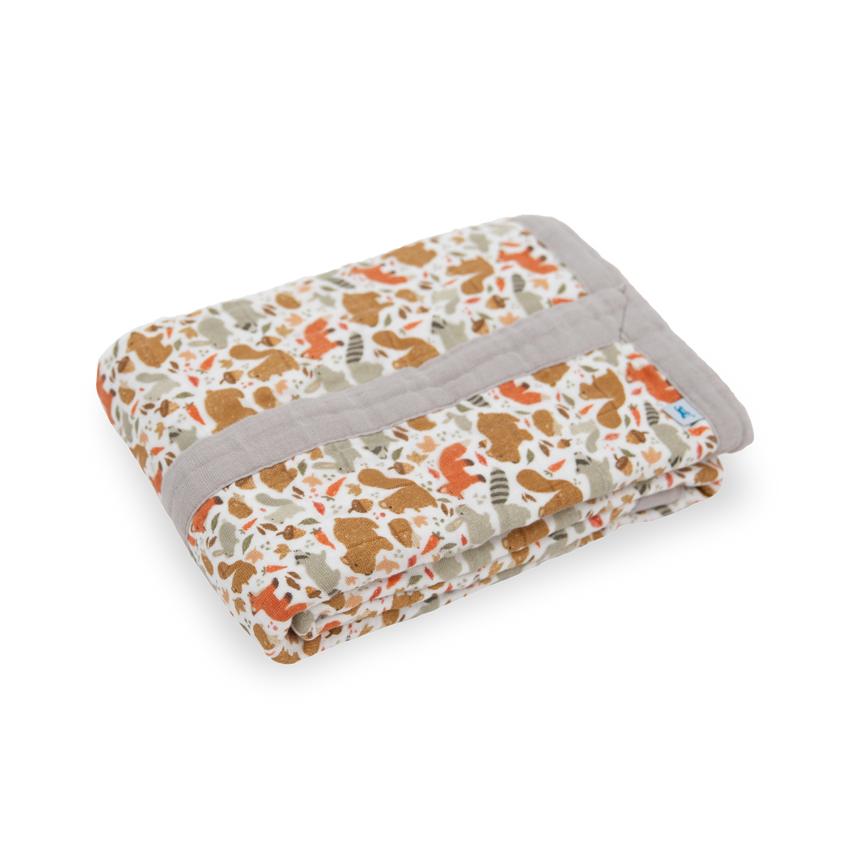 Cotton Muslin Baby Quilt - Fall Friends - HoneyBug