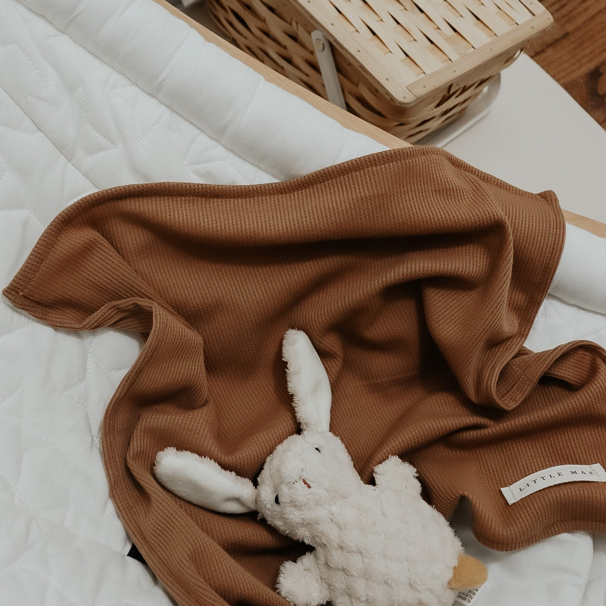 Caramel Waffle Knit Blanket