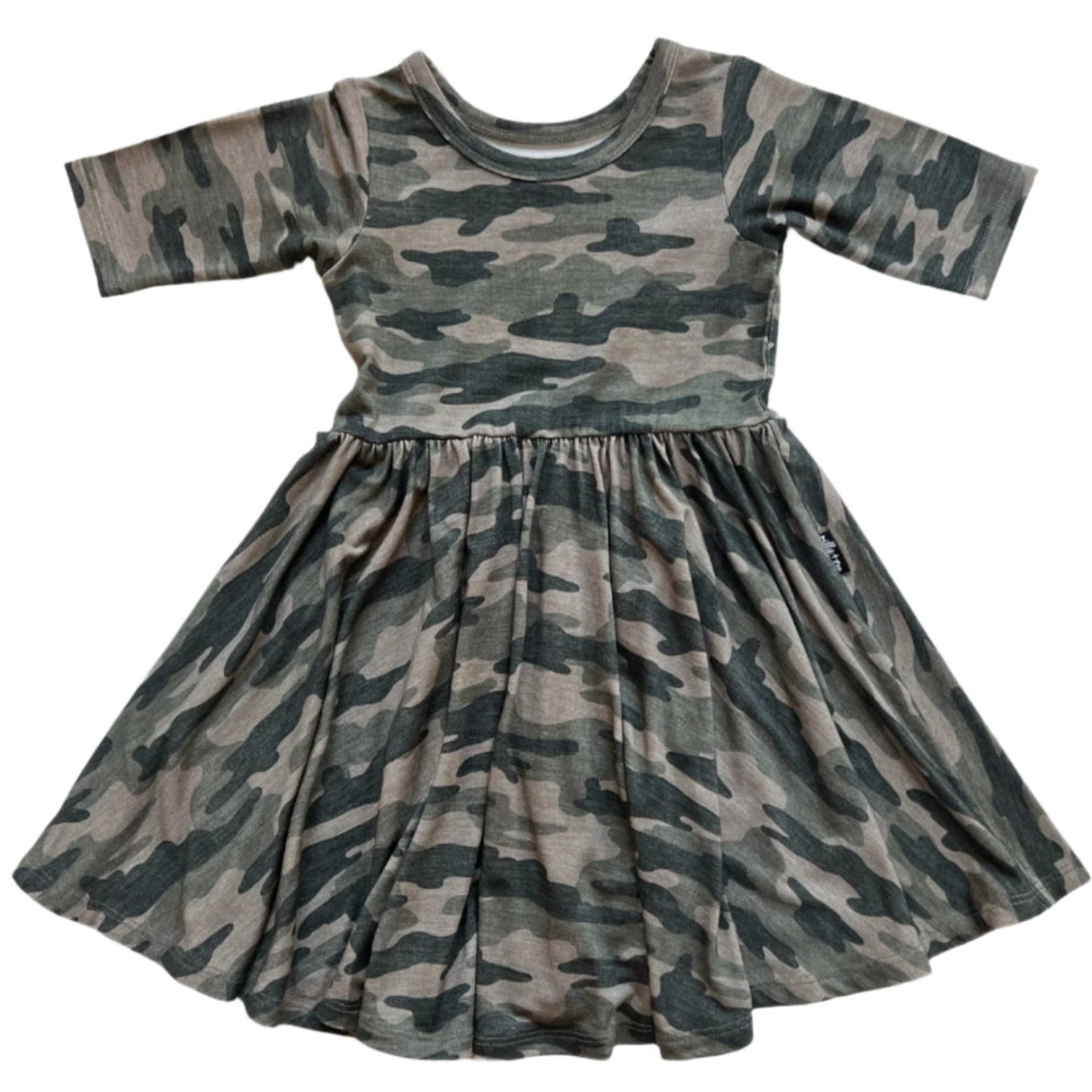 MID SLEEVE BAMBOO DRESS- Chris Camo - HoneyBug