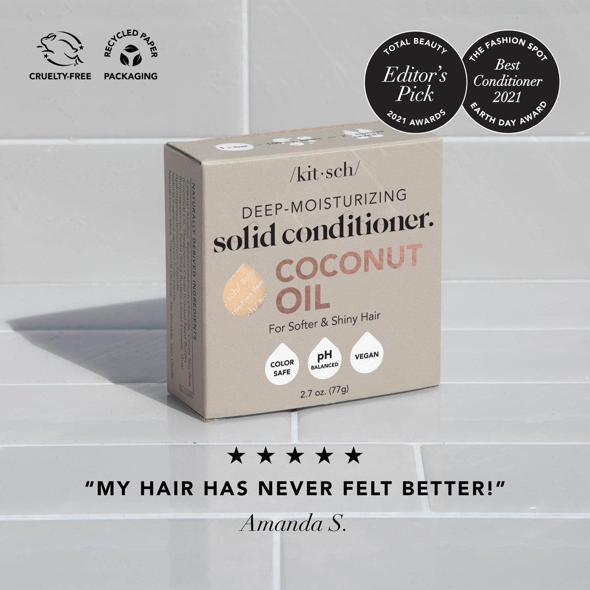 Coconut Deep Repair Conditioning Bar/Mask for Dry Damaged Hair by KITSCH - HoneyBug