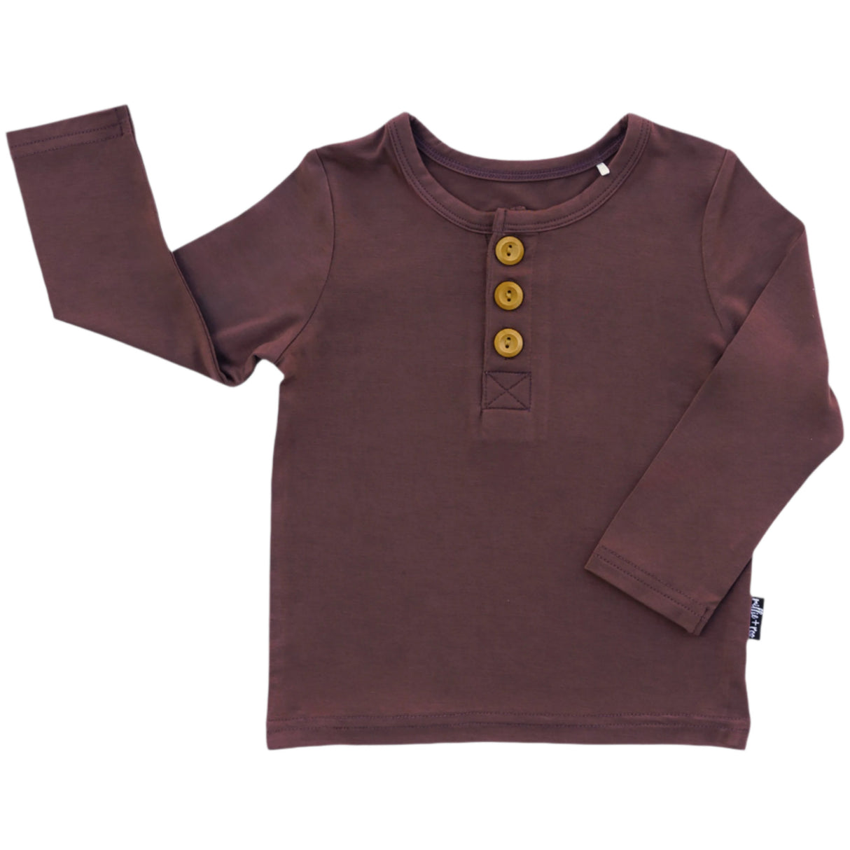 HENLEY LONG SLEEVE- Black Cherry - HoneyBug