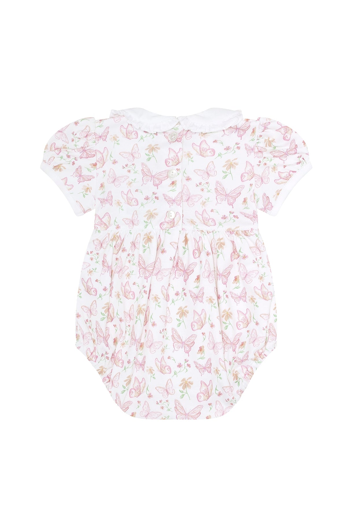 Butterflies Print Smocked Bubble - HoneyBug