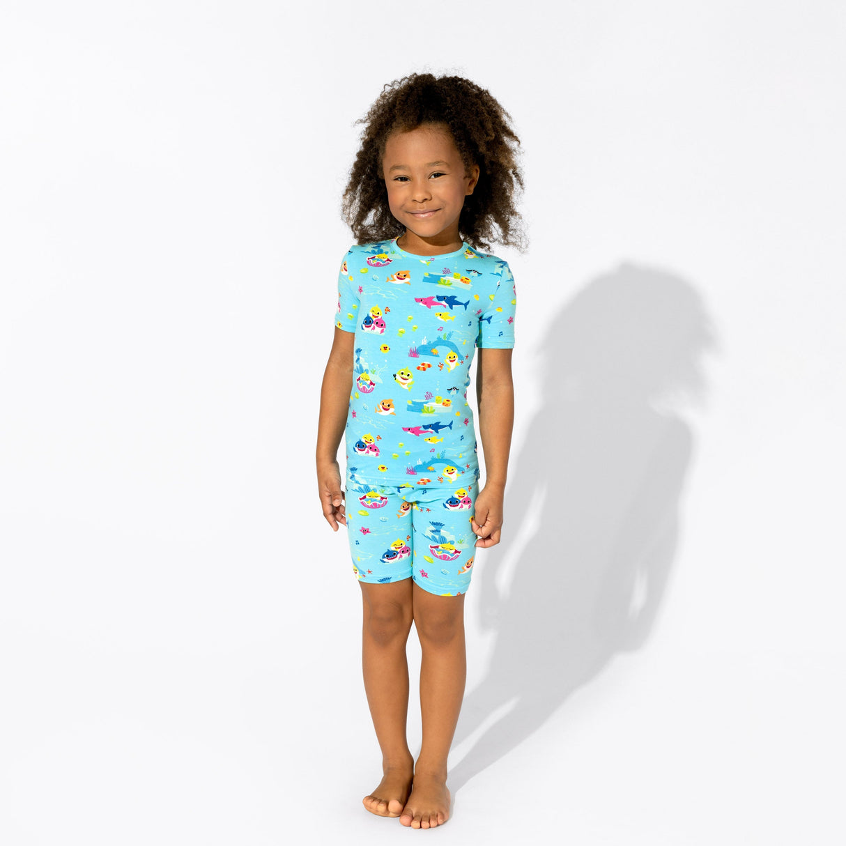 Baby Shark Bamboo Kids Pajama Short Set - HoneyBug