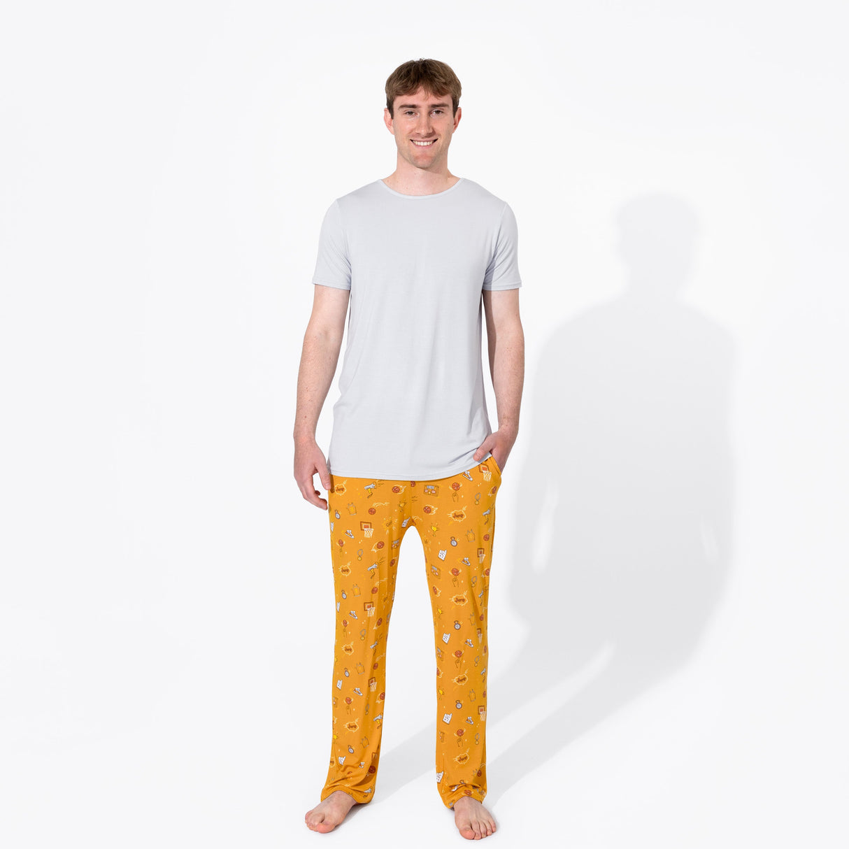 Basketball Bamboo Men's Pajama Set - HoneyBug