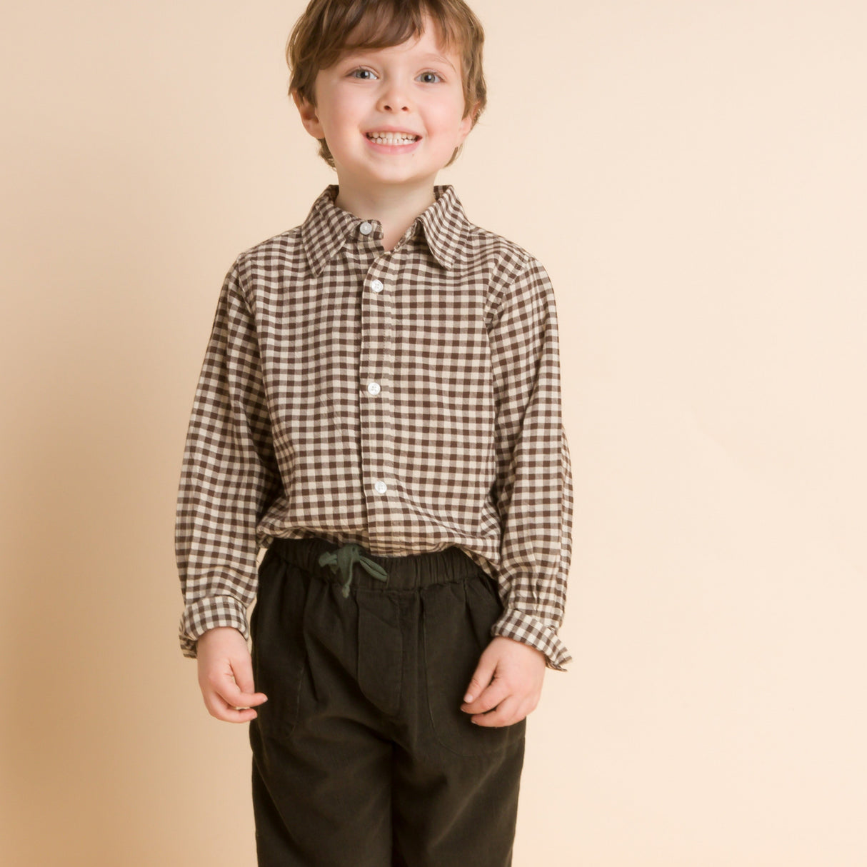 Boys Shirt | Walnut Check - HoneyBug