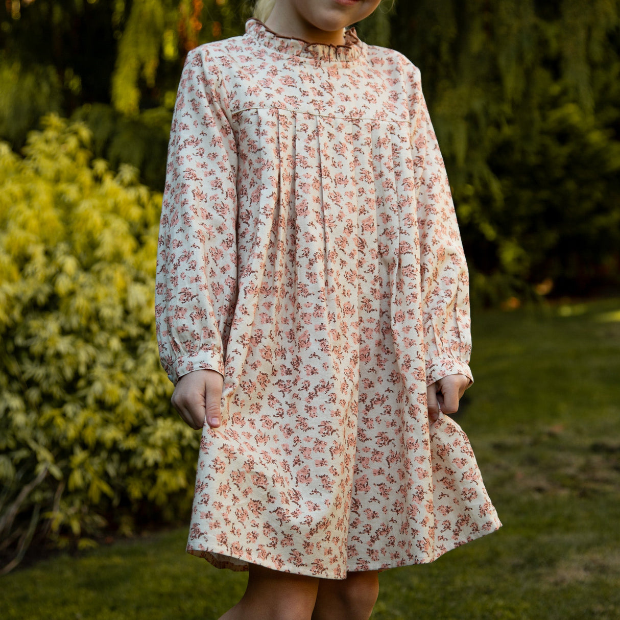 Girls Myrtle Pleated Dress | Pink Heather - HoneyBug