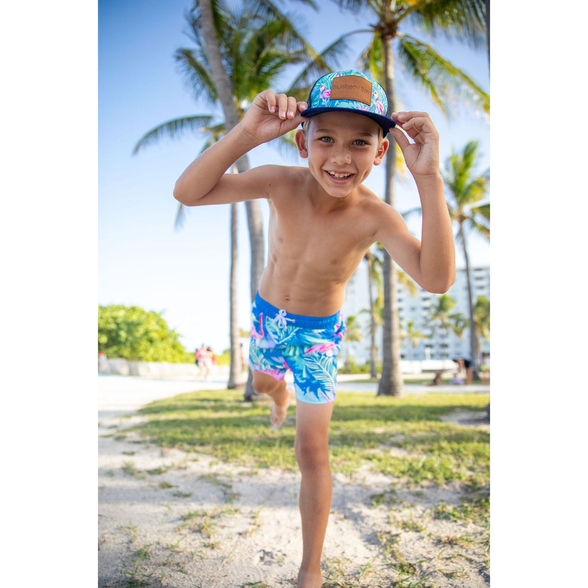 Indigo Flamingo Trunks - HoneyBug