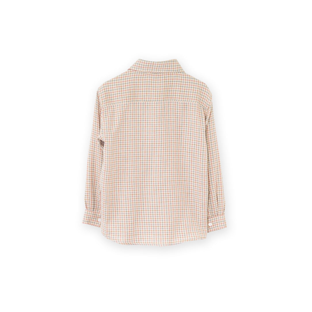Boys Shirt | Beige Country Check - HoneyBug