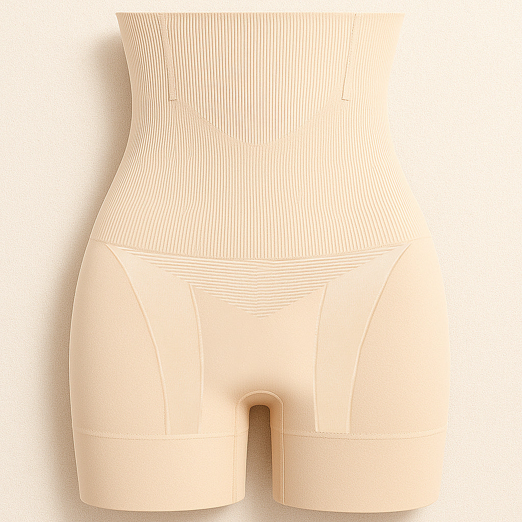 High-Waist Tummy Control Flat-Hem Shorts