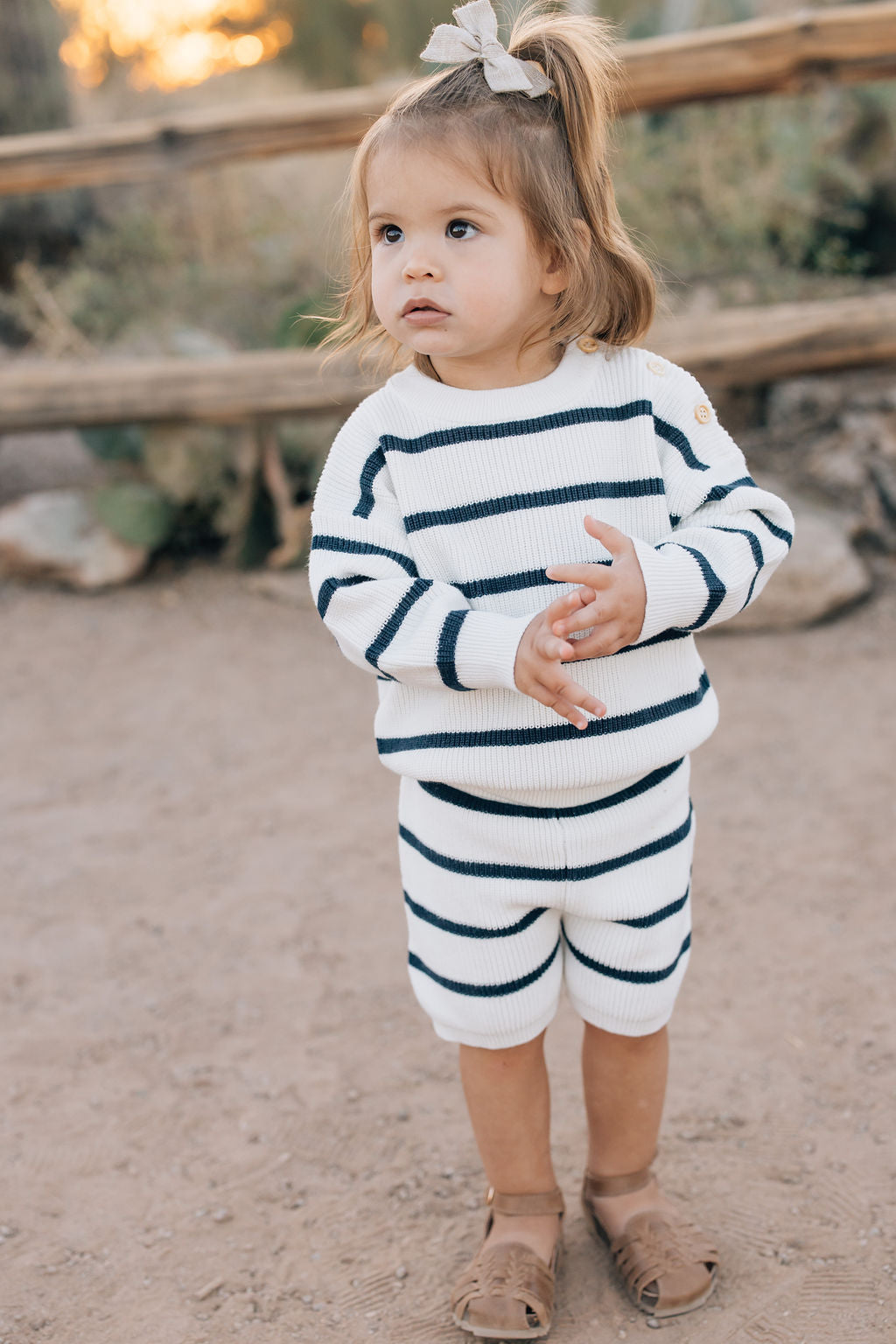 Navy Stripe Knit Sweater - HoneyBug