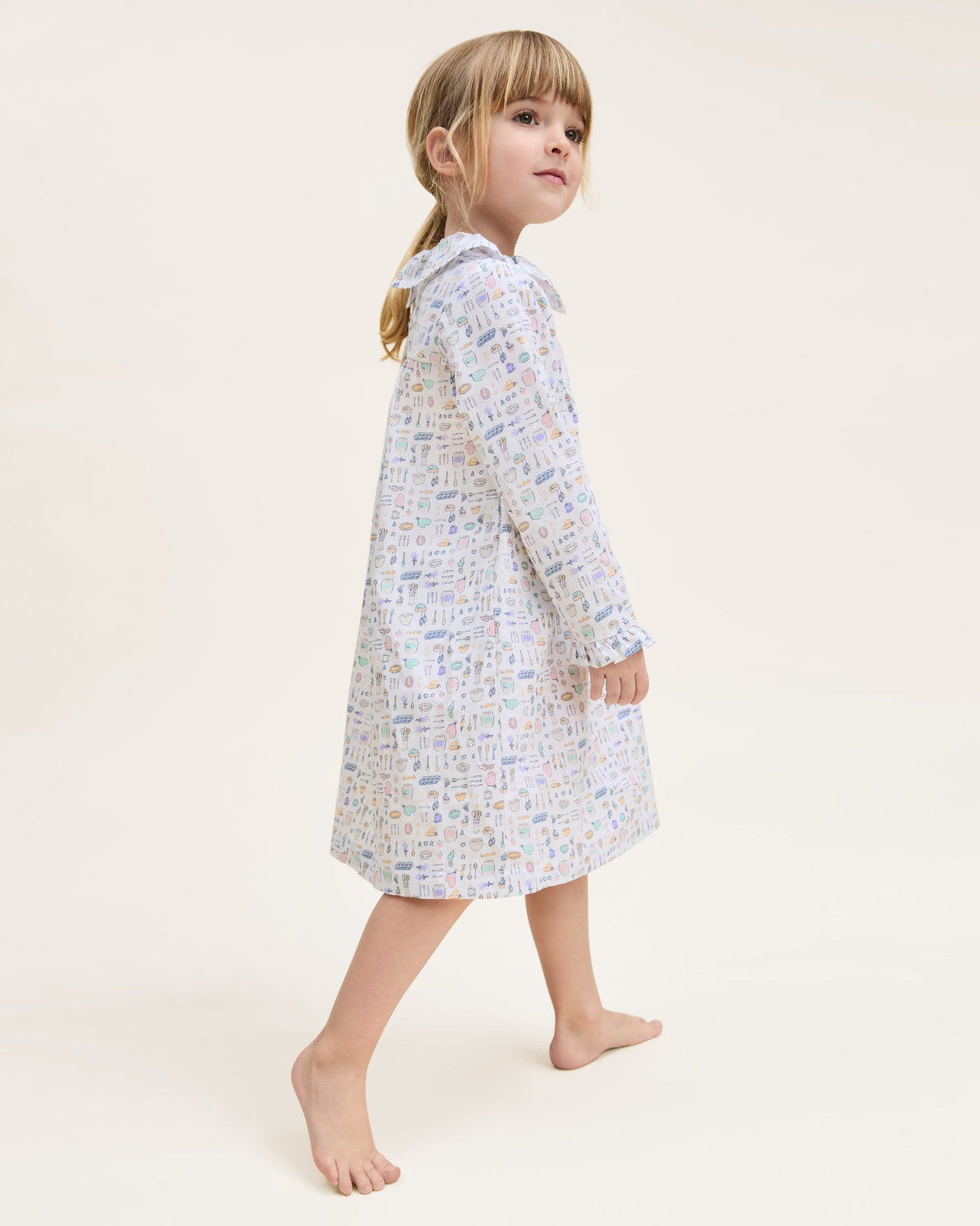 Kid's Twill Scarlett Nightgown in Baking Spirits Bright - HoneyBug