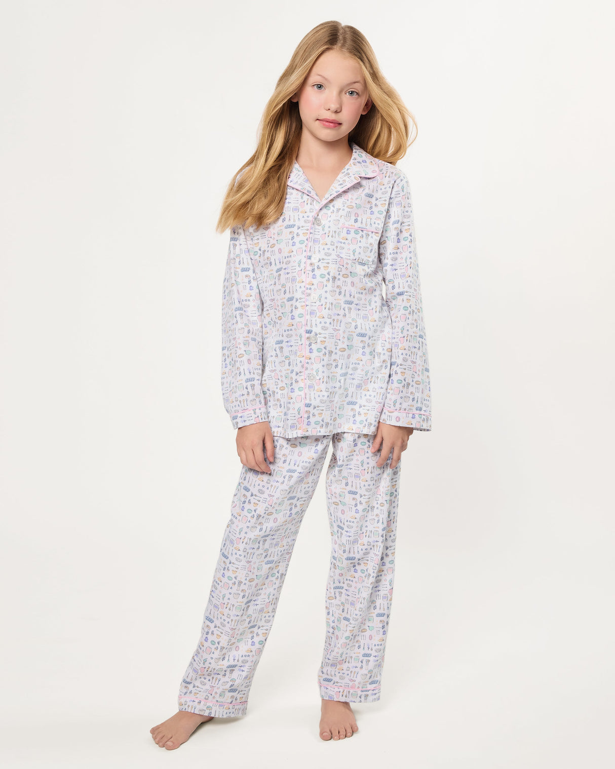 Kid's Twill Pajama Set in Baking Spirits Bright - HoneyBug