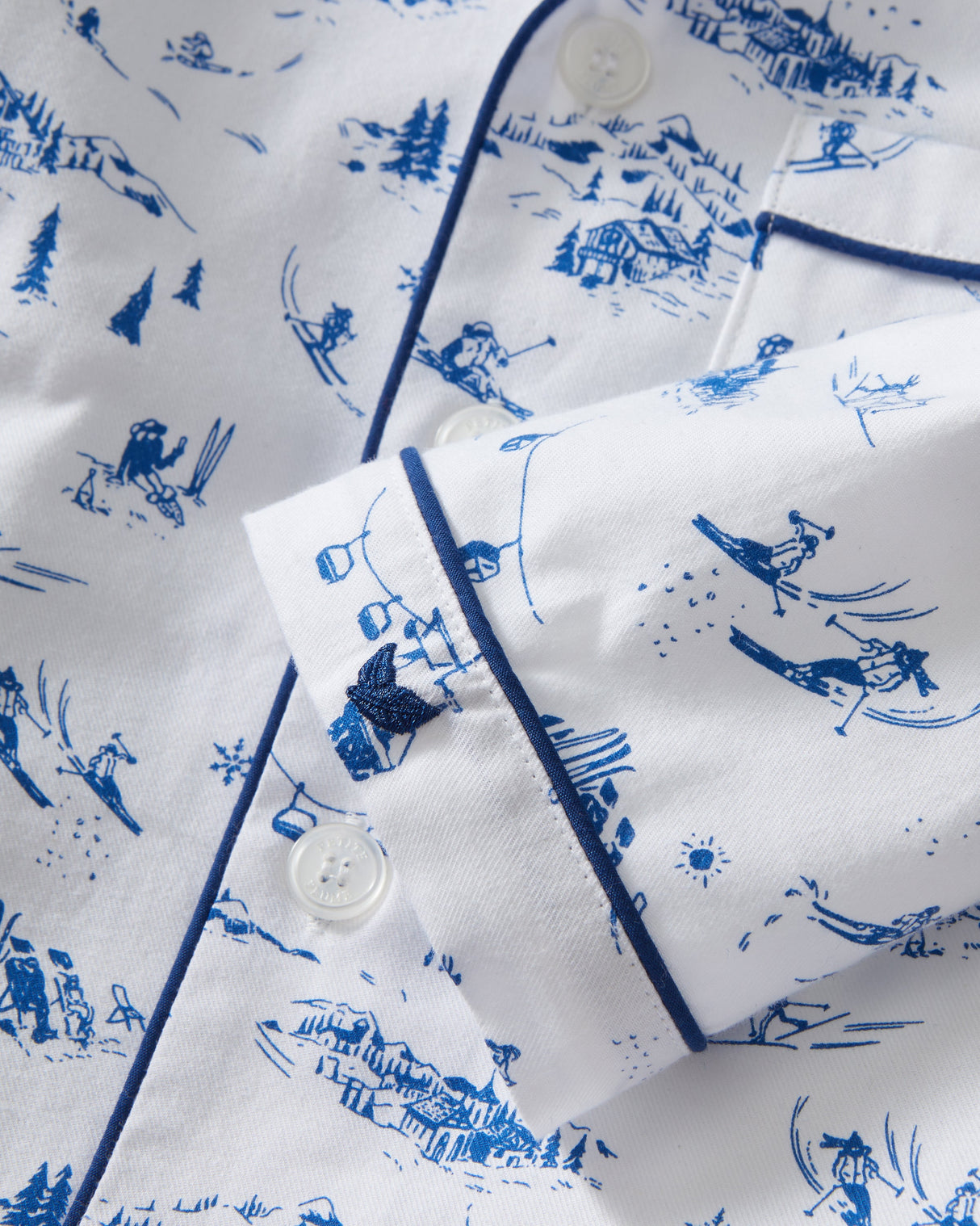 Kid's Twill Pajama Set in Chalet Toile - HoneyBug
