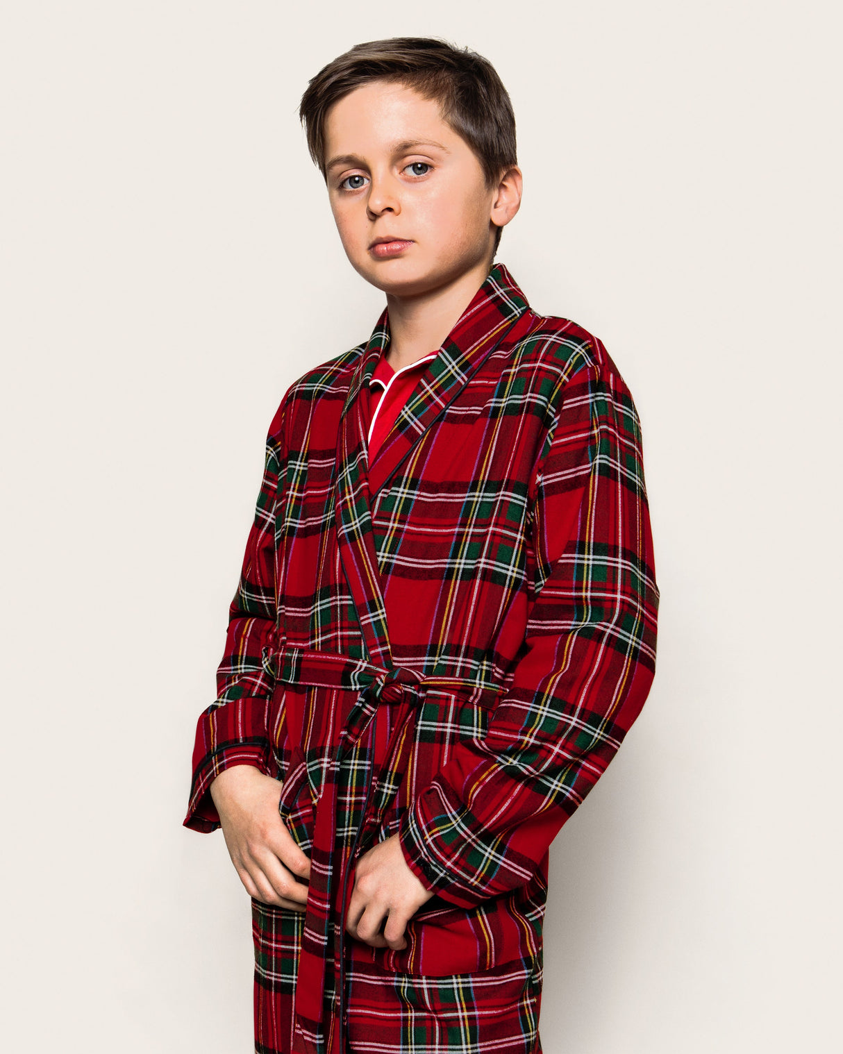 Kid's Brushed Twill Robe in Imperial Tartan - HoneyBug