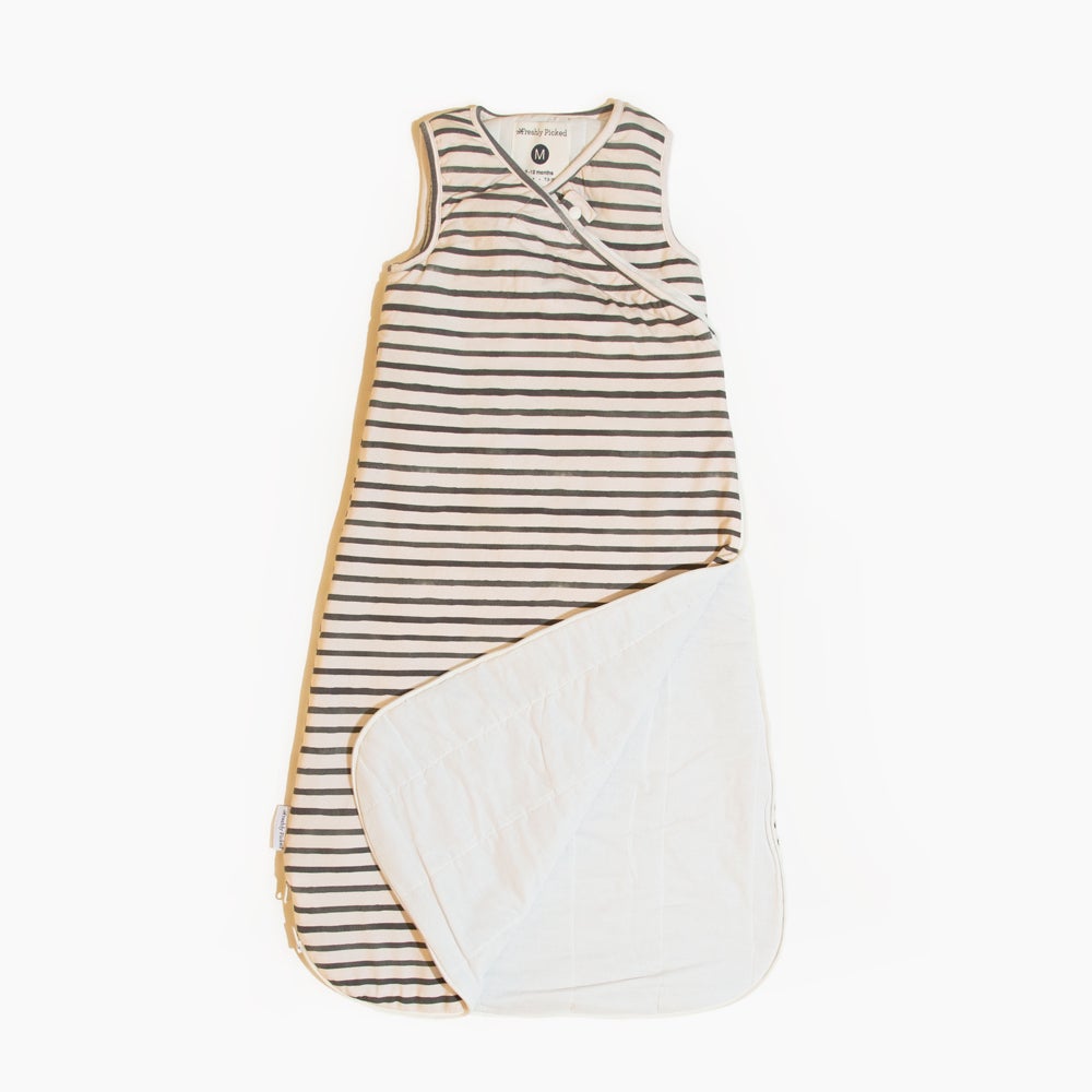 Charcoal Stripes Blanket Sleeper - HoneyBug
