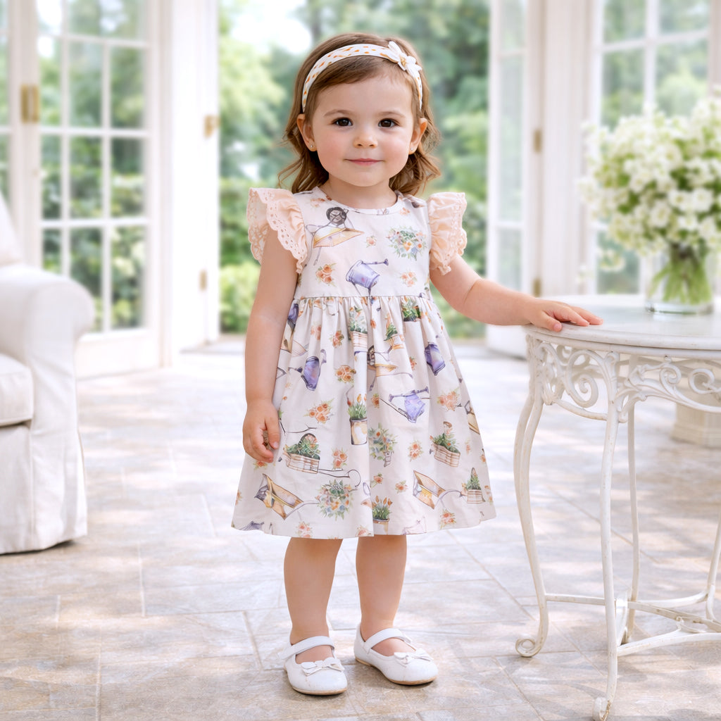Petal Patch Baby Girl Dress – Bamboo & Eyelet Garden Dress