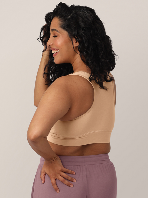 French Terry Racerback Nursing & Sleep Bra | Beige - HoneyBug