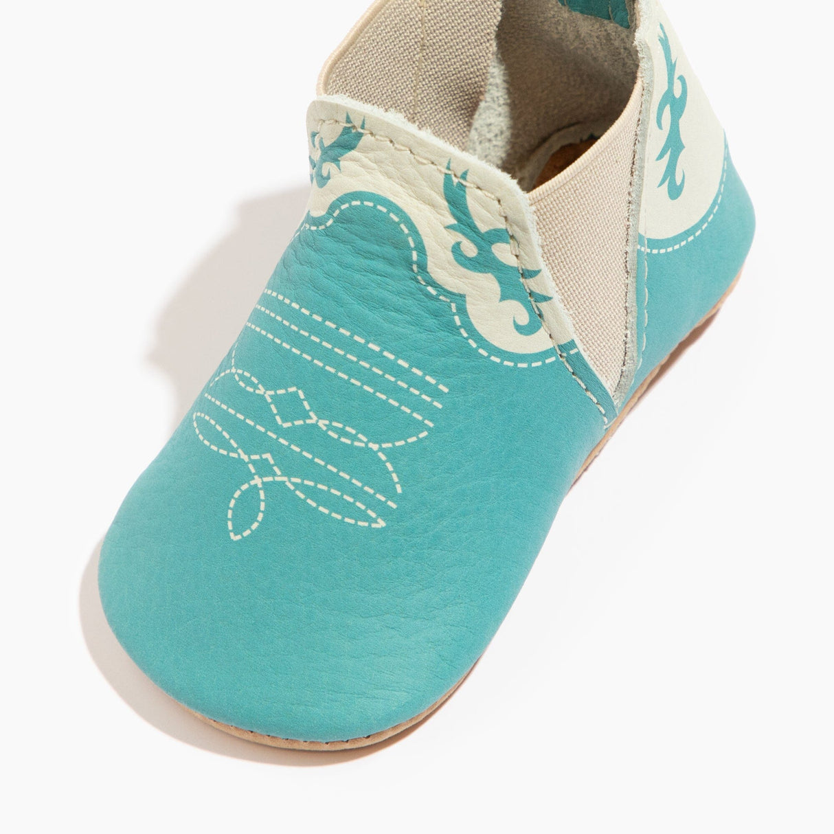 Turquoise Cowboy Chelsea Boot Baby Shoe - HoneyBug