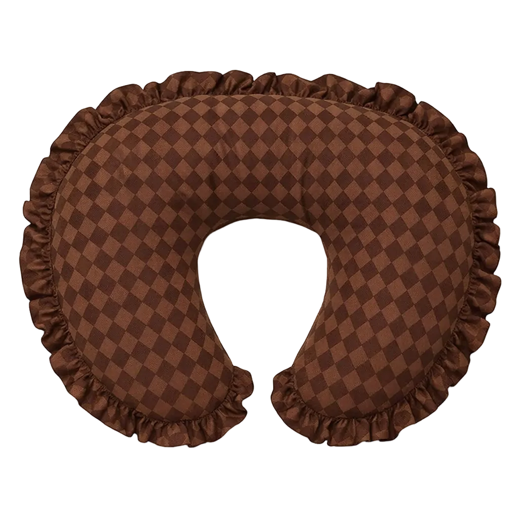 Brown Diamond Ruffle Nursing Pillow Cover