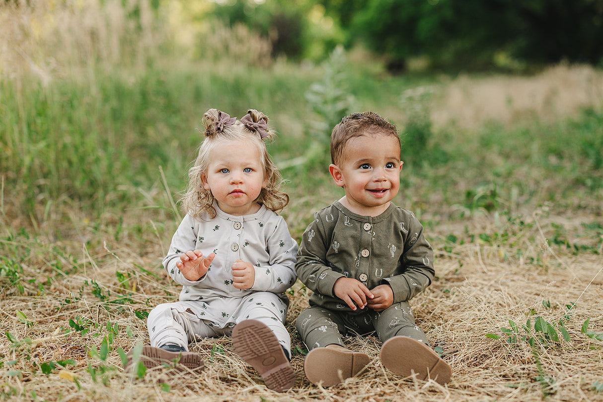 Nashville Long Sleeve Button Romper - HoneyBug