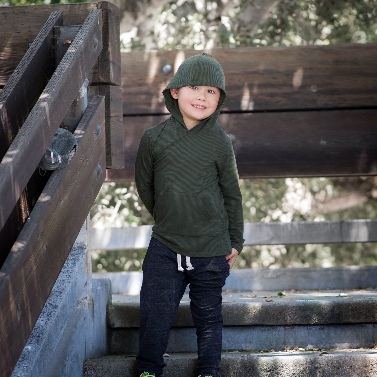 LONG SLEEVE HOODIE- Sage - HoneyBug